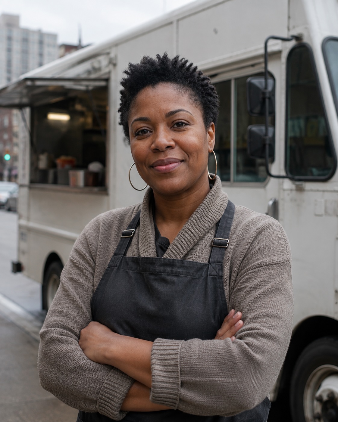 Danielle Okoye, founder and director, in front of a Hungry Buffalo truck